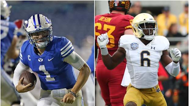 BYU QB Zach Wilson and Notre Dame LB Jeremiah Owusu-Koramoah